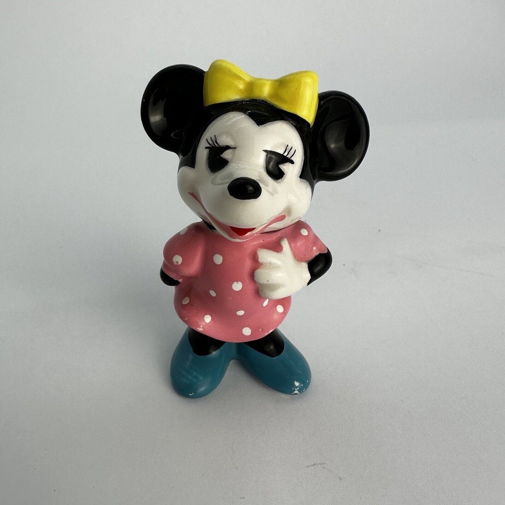 Walt Disney Productions Minnie Mouse Ceramic Porcelain Figurine Japan Vintage